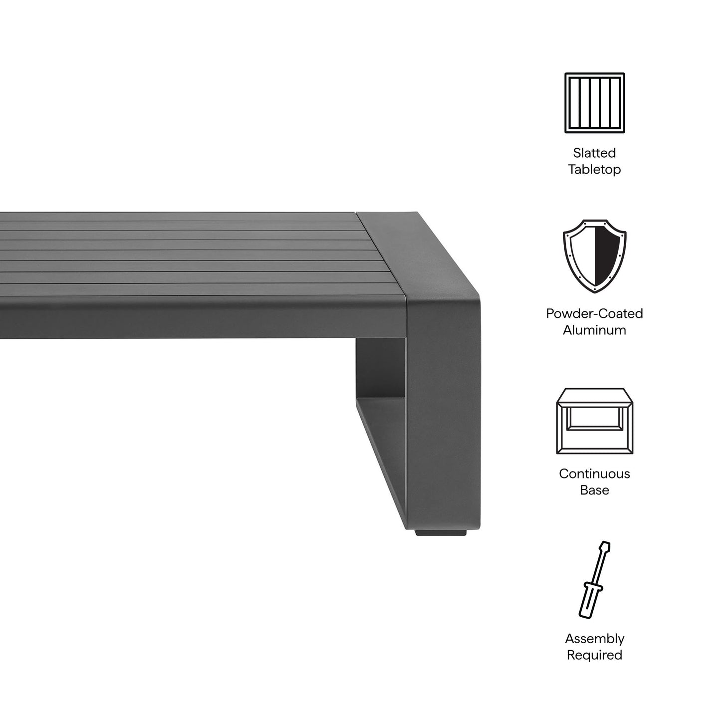 Lirienne Outdoor Patio Aluminum Coffee Table by Furniture For America