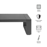 Bramble Outdoor Patio Aluminum Coffee Table in Gray