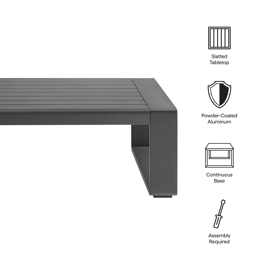 Bramble Outdoor Patio Aluminum Coffee Table in Gray