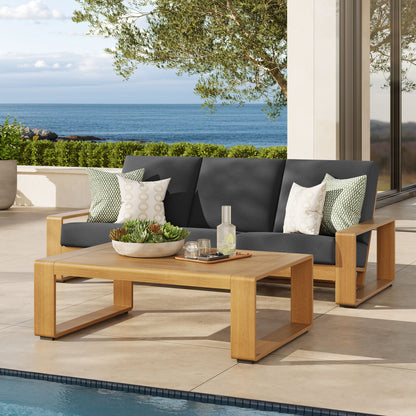 Lirienne 2-Piece Outdoor Patio Aluminum Faux Wood Furniture Set by Furniture For America