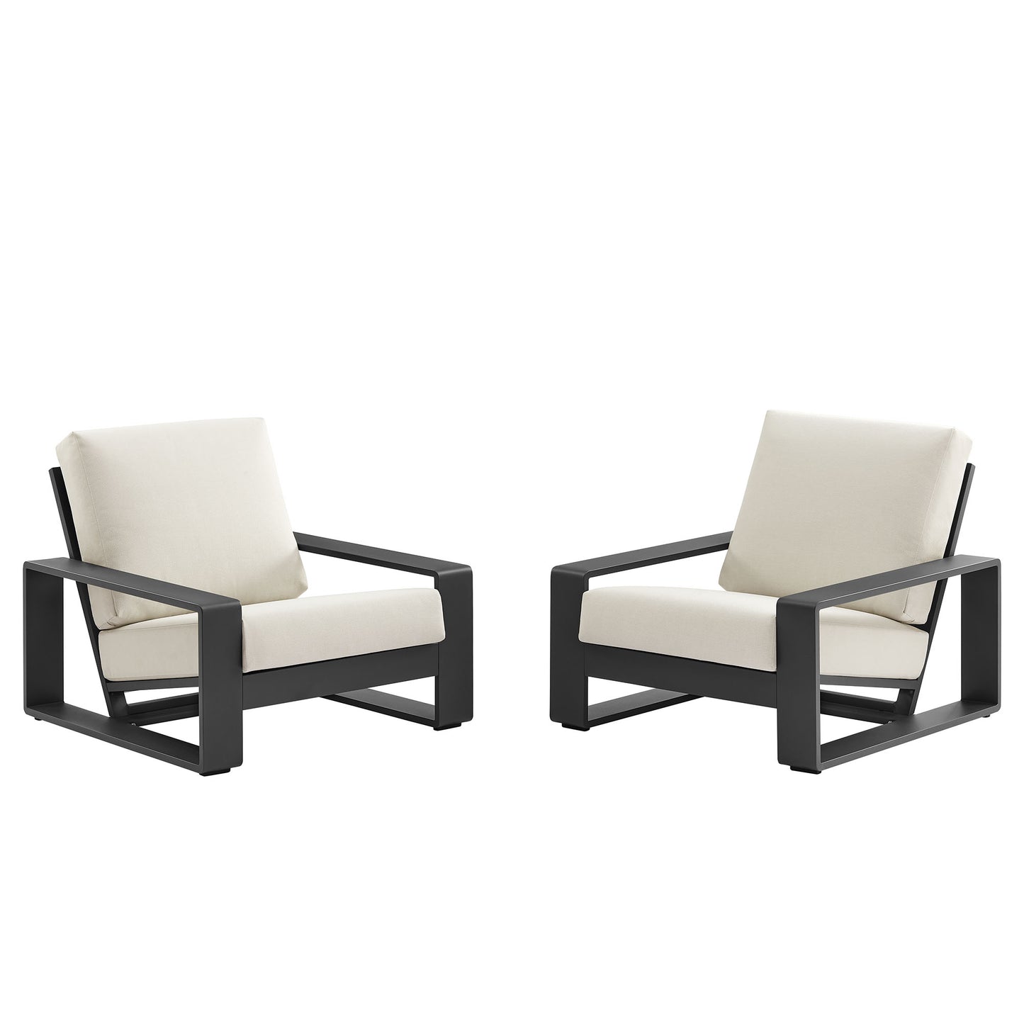 Lirienne Outdoor Patio Aluminum Faux Wood Armchairs Set of 2 by Furniture For America