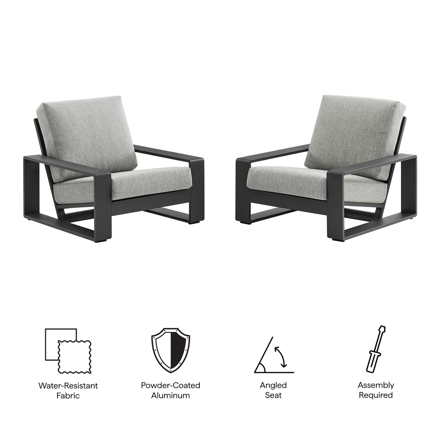 Lirienne Outdoor Patio Aluminum Faux Wood Armchairs Set of 2 by Furniture For America