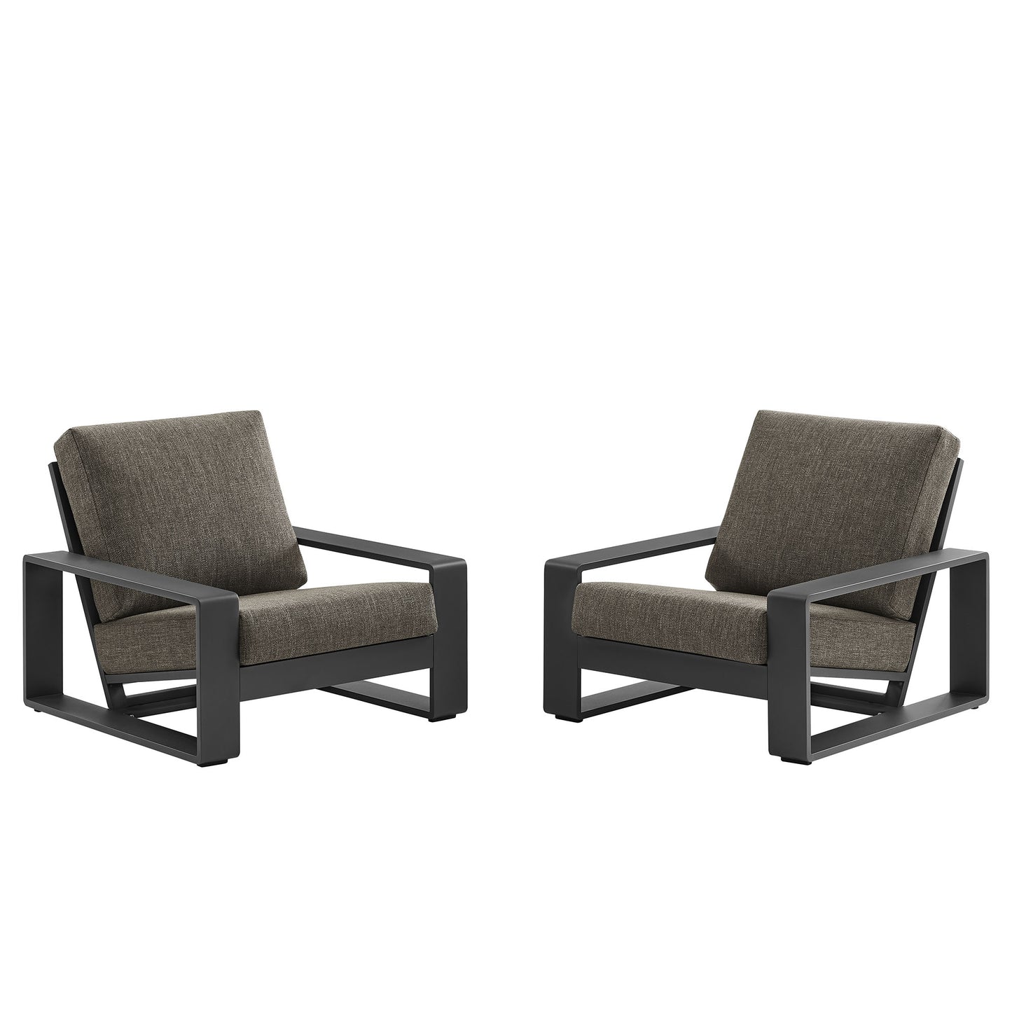 Lirienne Outdoor Patio Aluminum Faux Wood Armchairs Set of 2 by Furniture For America