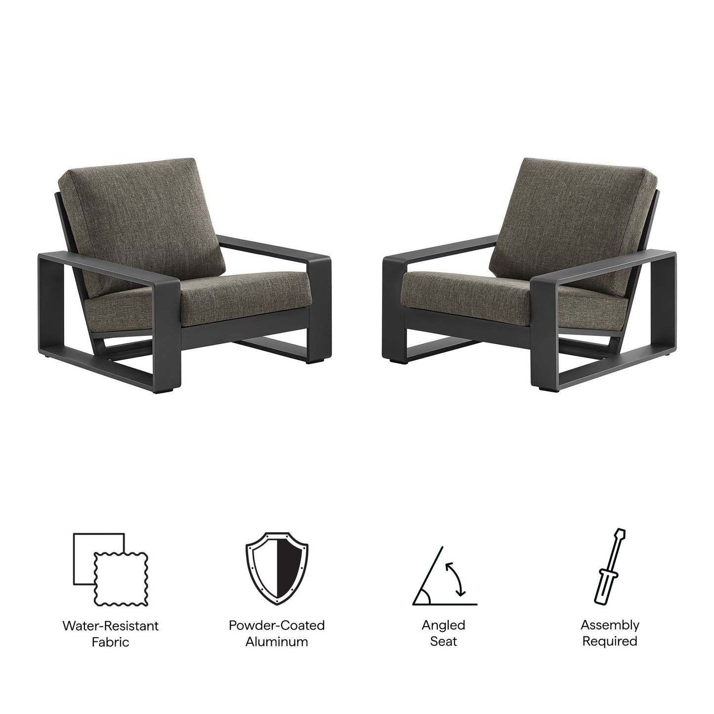 Lirienne Outdoor Patio Aluminum Faux Wood Armchairs Set of 2 by Furniture For America