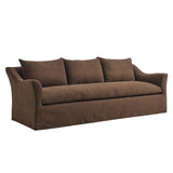 Malbec 92" Linen Blend Slipcovered Sofa in Cocoa