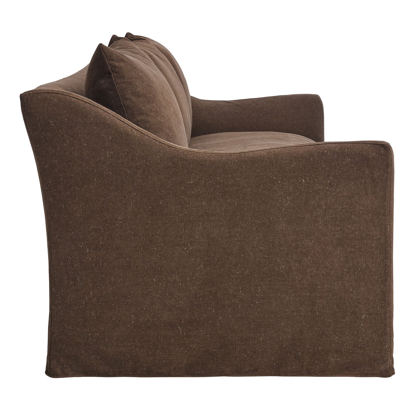 Malbec 92" Linen Blend Slipcovered Sofa in Cocoa