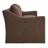 Malbec 92" Linen Blend Slipcovered Sofa in Cocoa