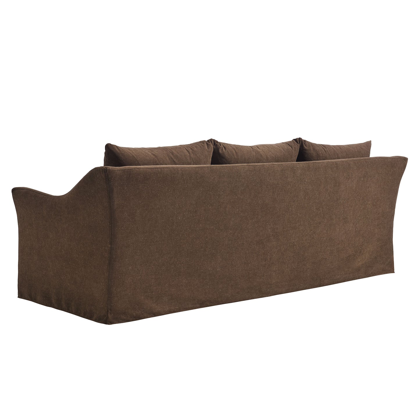 Malbec 92" Linen Blend Slipcovered Sofa in Cocoa