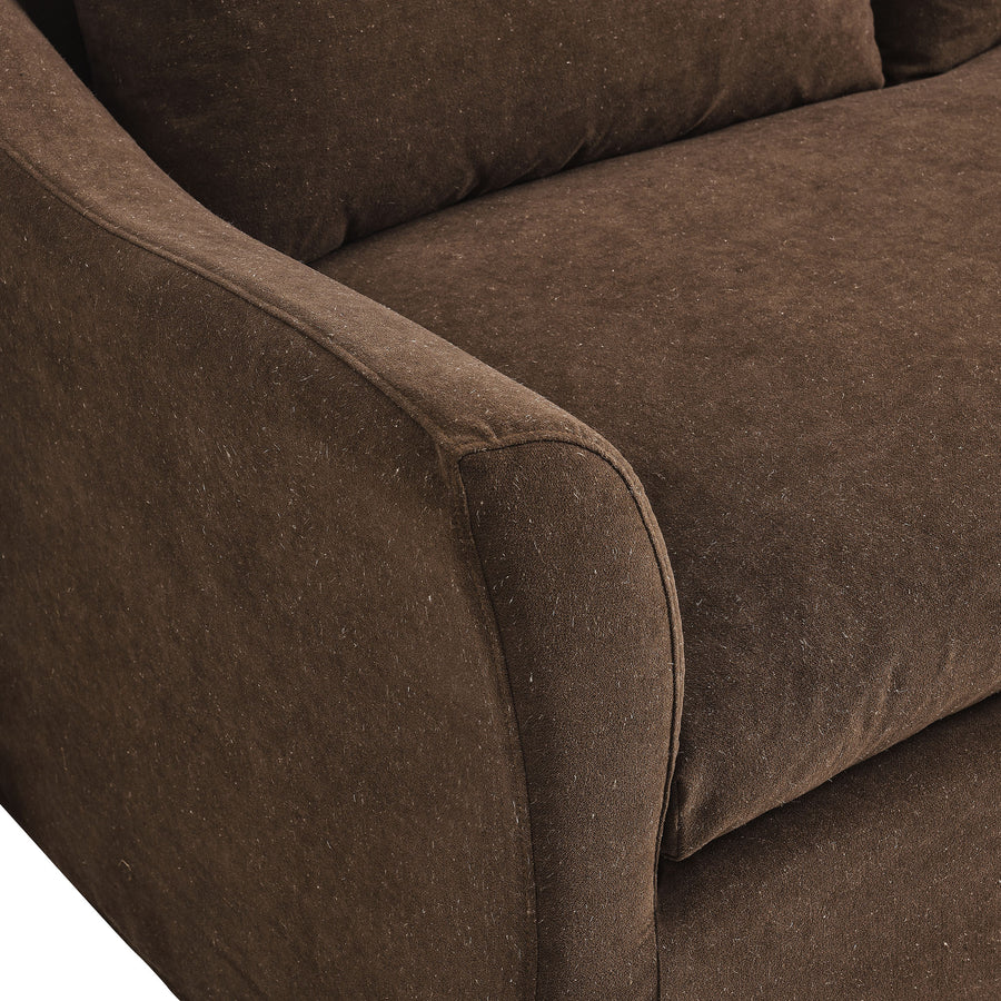 Malbec 92" Linen Blend Slipcovered Sofa in Cocoa