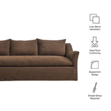 Malbec 92" Linen Blend Slipcovered Sofa in Cocoa