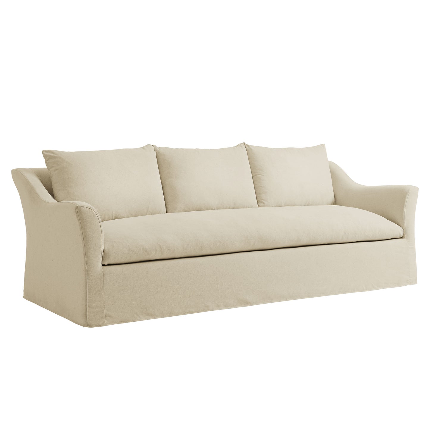 Malbec 92" Linen Blend Slipcovered Sofa in Linen