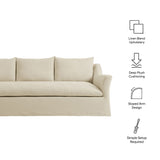 Malbec 92" Linen Blend Slipcovered Sofa in Linen