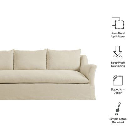 Somerset 92" Linen Blend Slipcovered Sofa in Linen