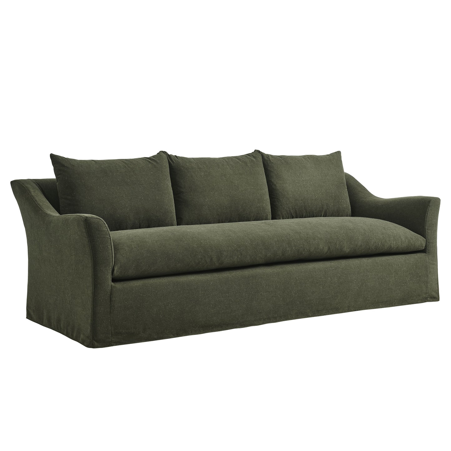 Malbec 92" Linen Blend Slipcovered Sofa in Sage