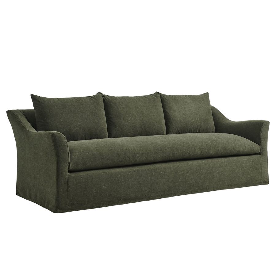 Malbec 92" Linen Blend Slipcovered Sofa in Sage