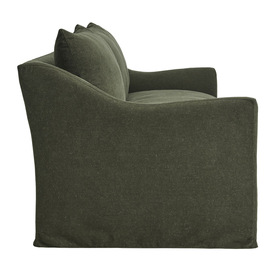Malbec 92" Linen Blend Slipcovered Sofa in Sage