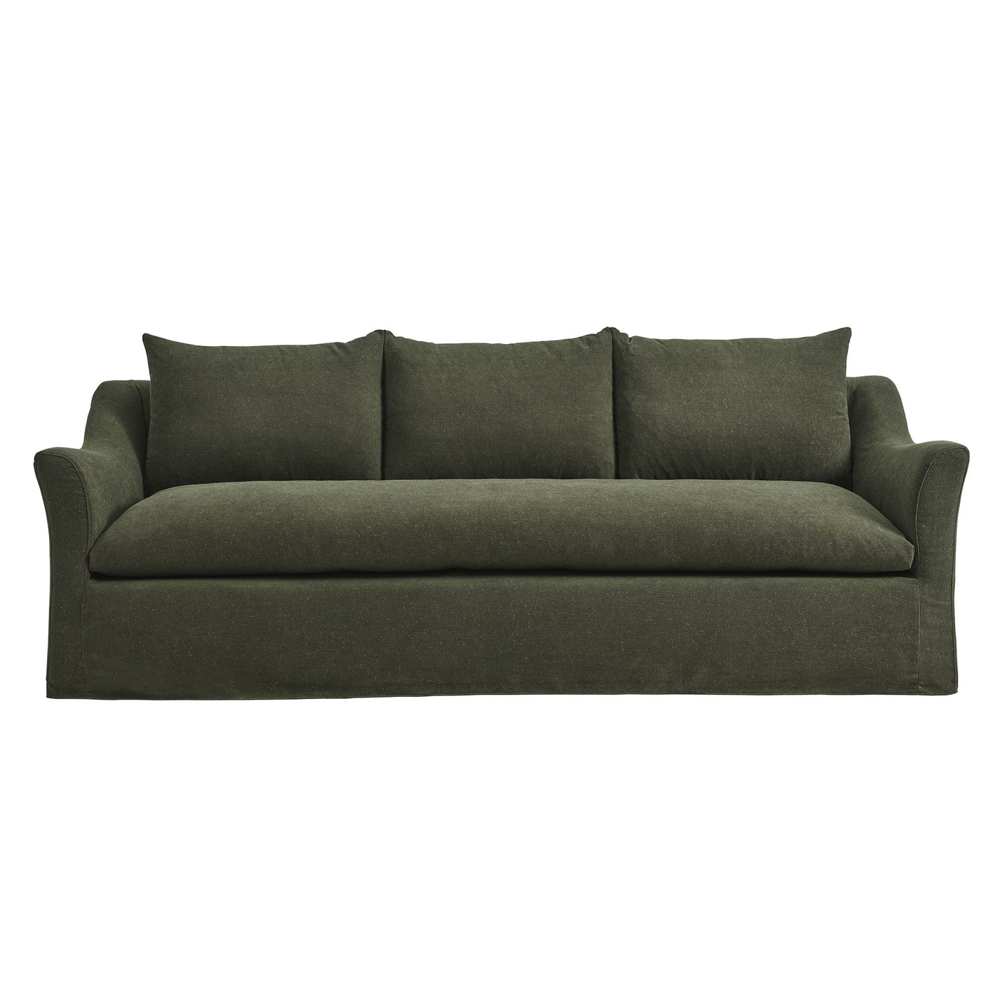 Malbec 92" Linen Blend Slipcovered Sofa in Sage