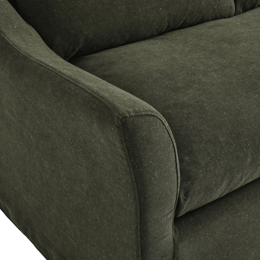 Malbec 92" Linen Blend Slipcovered Sofa in Sage