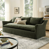 Malbec 92" Linen Blend Slipcovered Sofa in Sage
