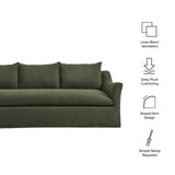 Malbec 92" Linen Blend Slipcovered Sofa in Sage
