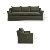 Malbec 92" Linen Blend Slipcovered Sofa in Sage