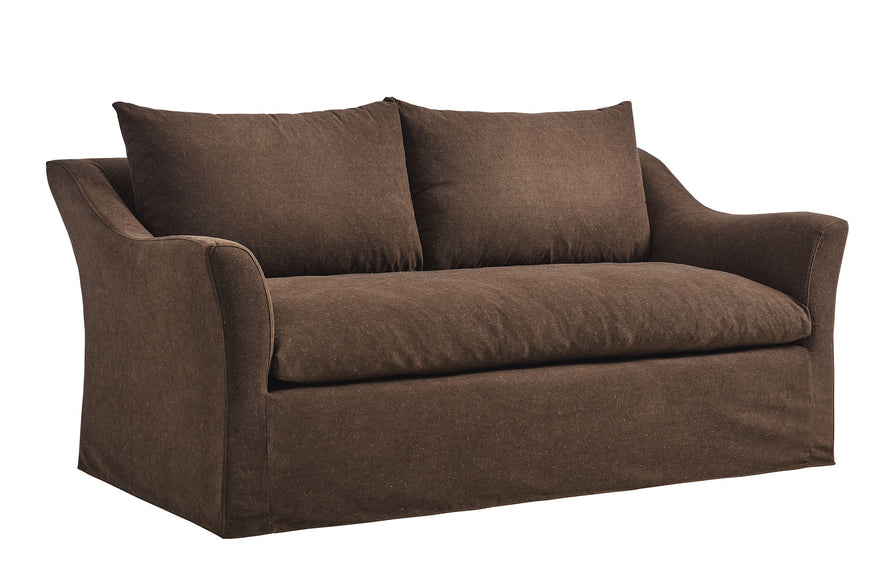 Malbec 70" Linen Blend Slipcovered Loveseat in Cocoa