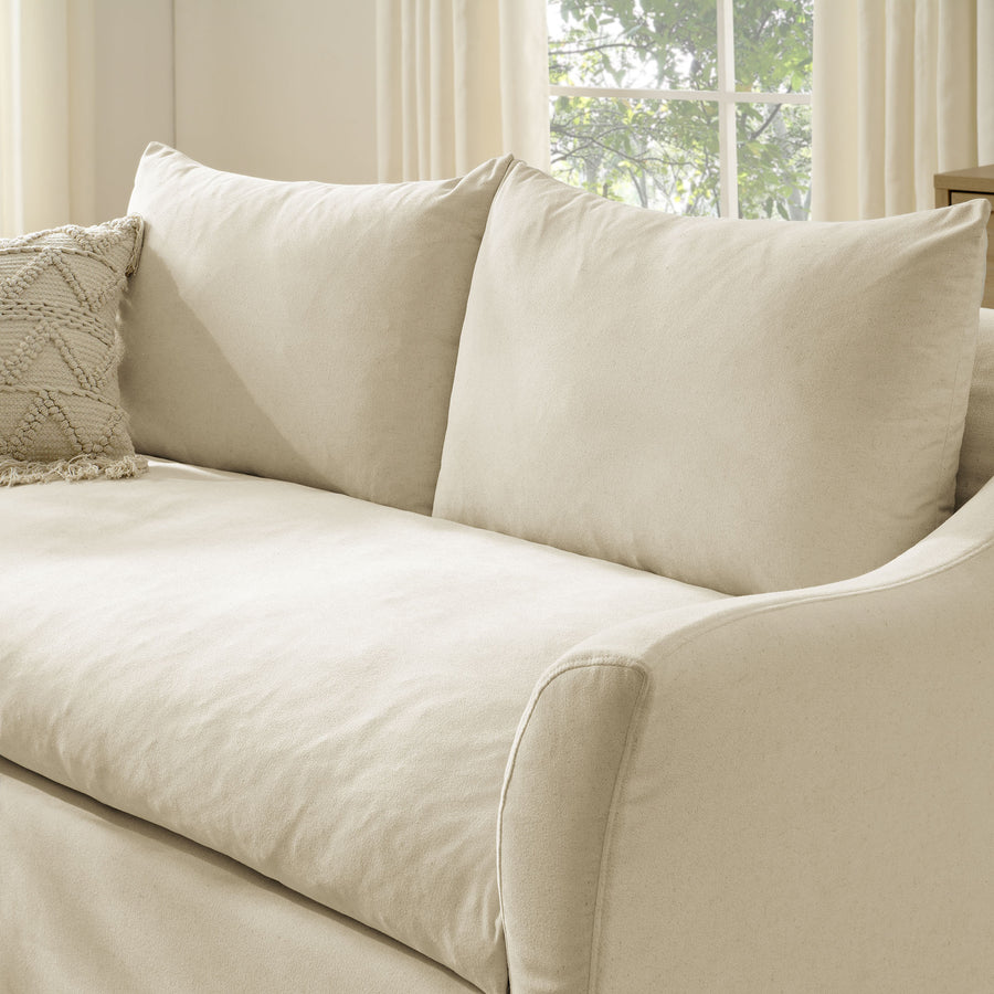 Malbec 70" Linen Blend Slipcovered Loveseat in Linen