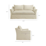 Malbec 70" Linen Blend Slipcovered Loveseat in Linen