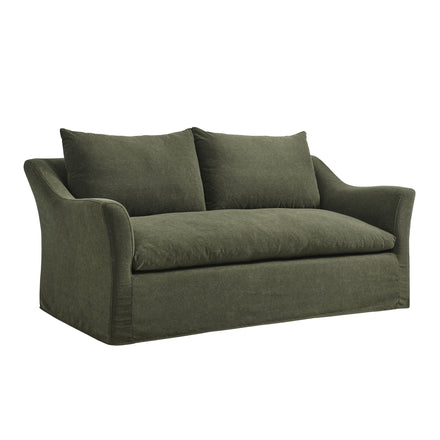 Somerset 70" Linen Blend Slipcovered Loveseat in Sage