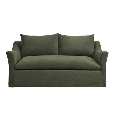 Somerset 70" Linen Blend Slipcovered Loveseat in Sage