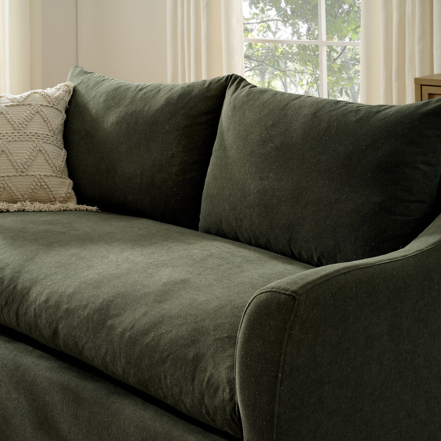 Malbec 70" Linen Blend Slipcovered Loveseat in Sage