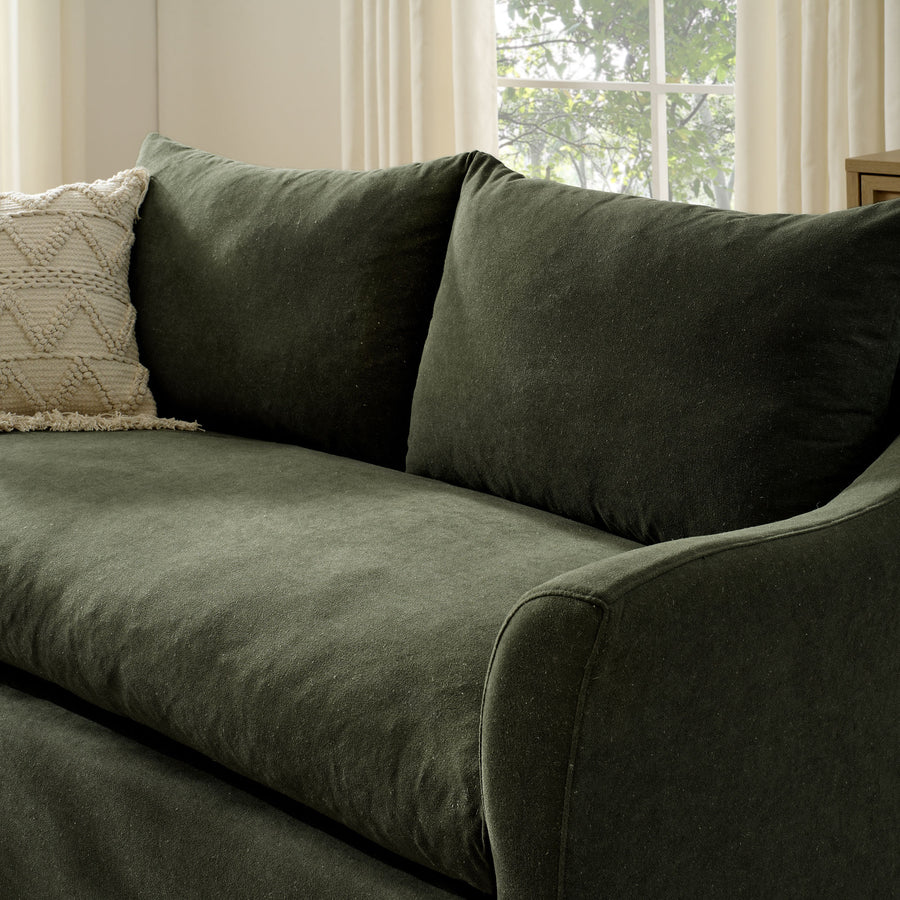 Malbec 70" Linen Blend Slipcovered Loveseat in Sage