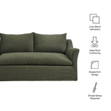 Malbec 70" Linen Blend Slipcovered Loveseat in Sage