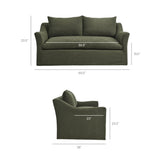 Malbec 70" Linen Blend Slipcovered Loveseat in Sage
