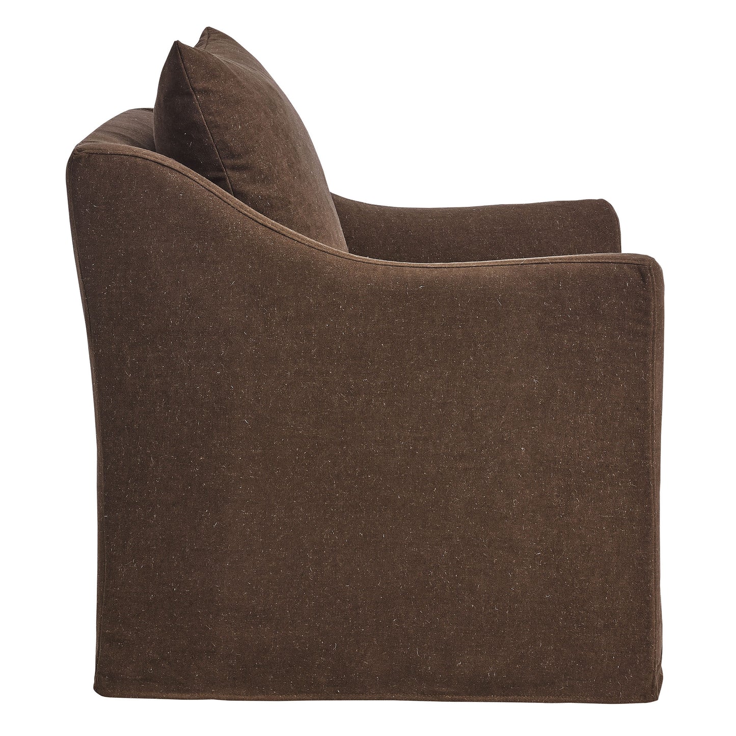 Malbec Linen Blend Slipcovered Armchair in Cocoa