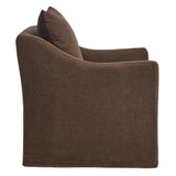 Malbec Linen Blend Slipcovered Armchair in Cocoa