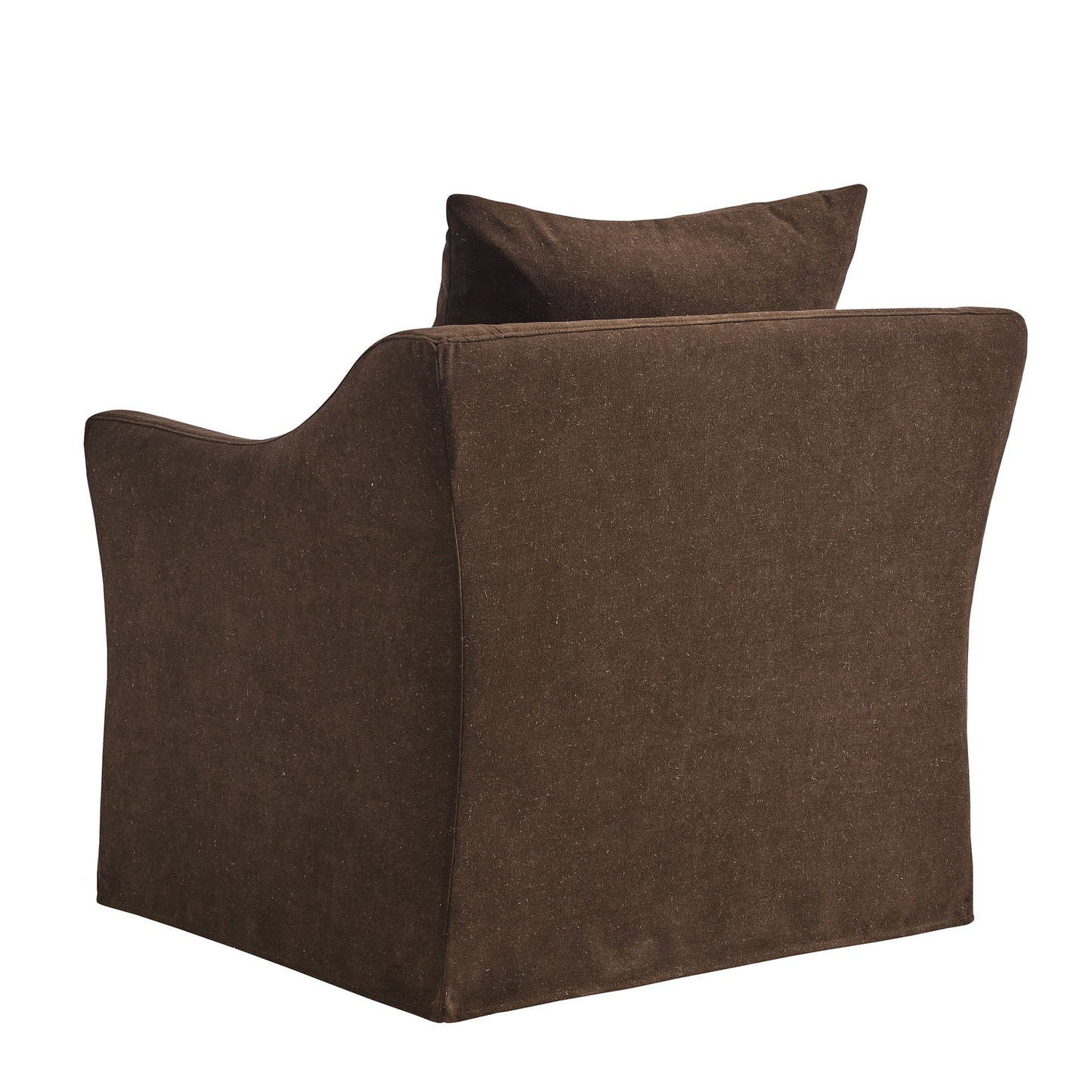 Malbec Linen Blend Slipcovered Armchair in Cocoa
