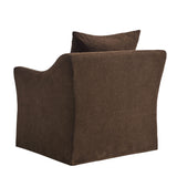 Malbec Linen Blend Slipcovered Armchair in Cocoa
