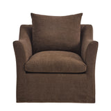 Malbec Linen Blend Slipcovered Armchair in Cocoa