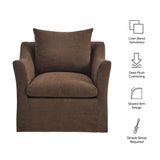 Malbec Linen Blend Slipcovered Armchair in Cocoa