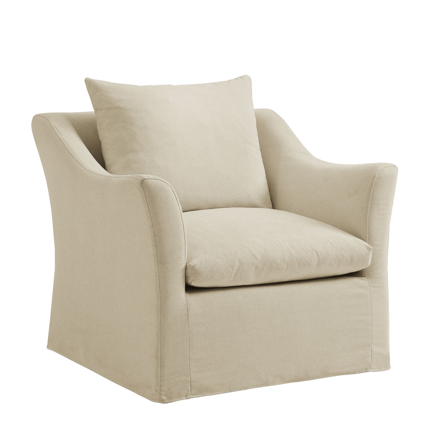Malbec Linen Blend Slipcovered Armchair in Linen