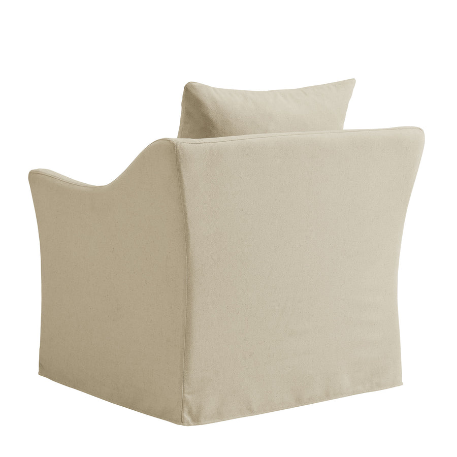 Malbec Linen Blend Slipcovered Armchair in Linen