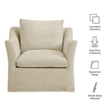 Malbec Linen Blend Slipcovered Armchair in Linen