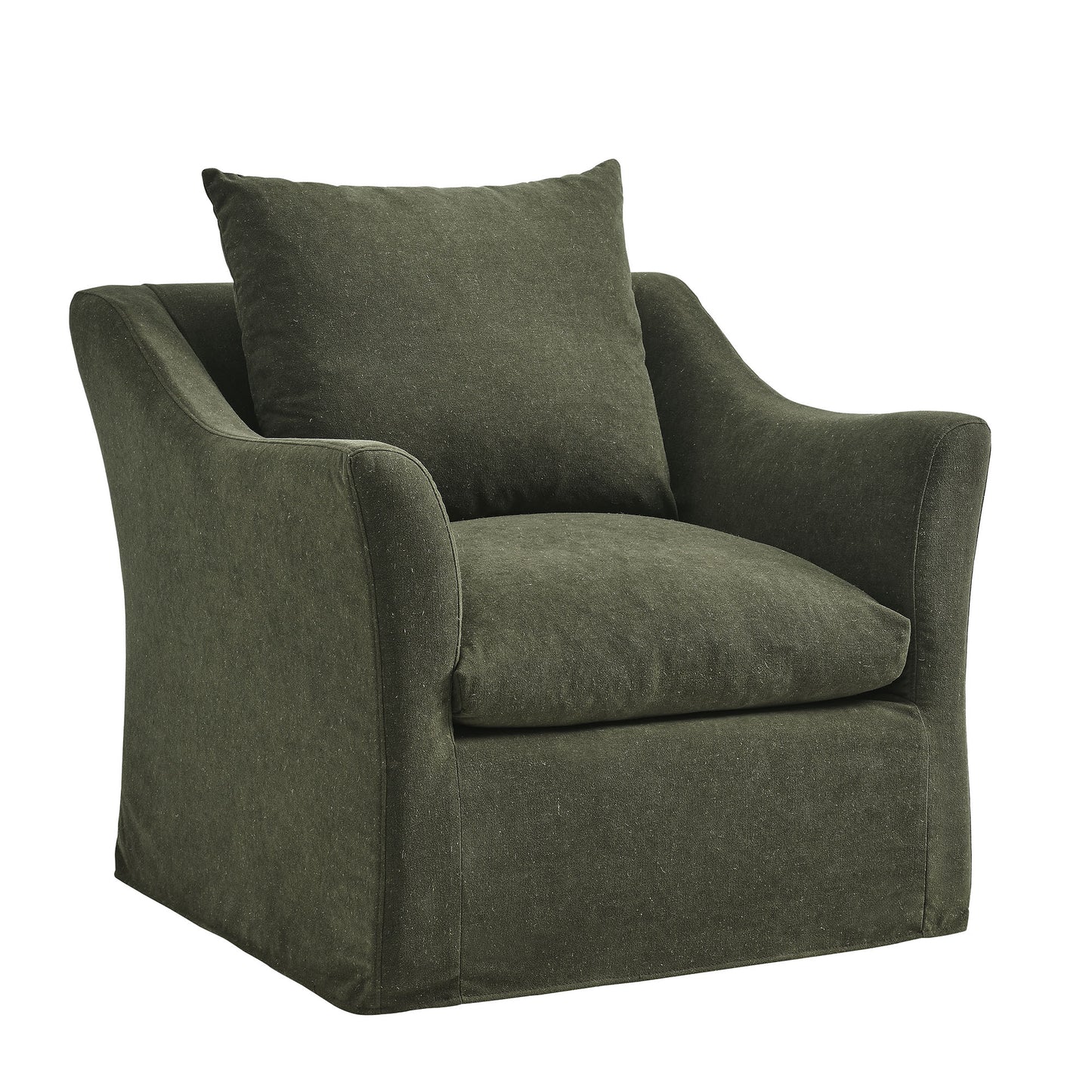 Malbec Linen Blend Slipcovered Armchair in Sage