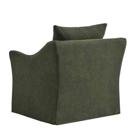 Somerset Linen Blend Slipcovered Armchair in Sage