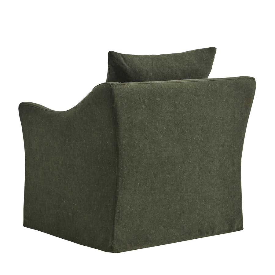 Malbec Linen Blend Slipcovered Armchair in Sage