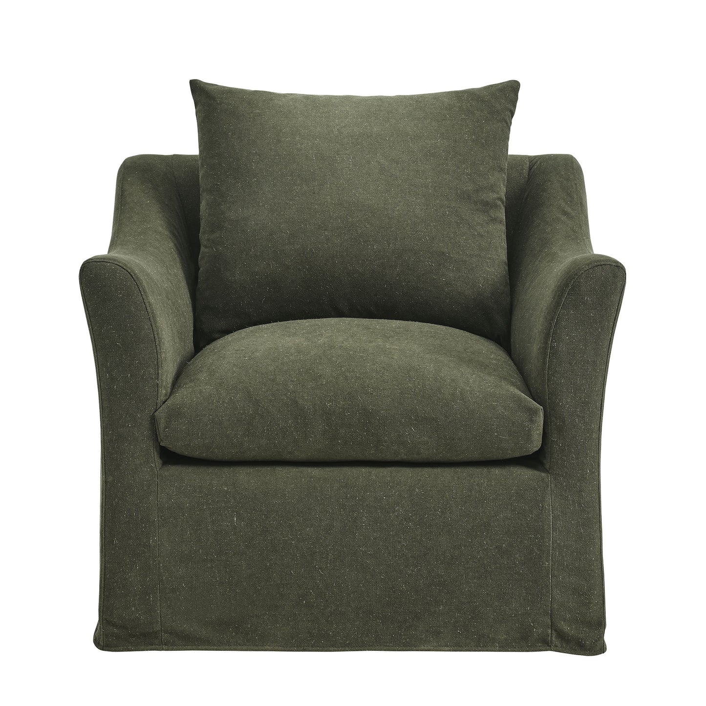 Malbec Linen Blend Slipcovered Armchair in Sage