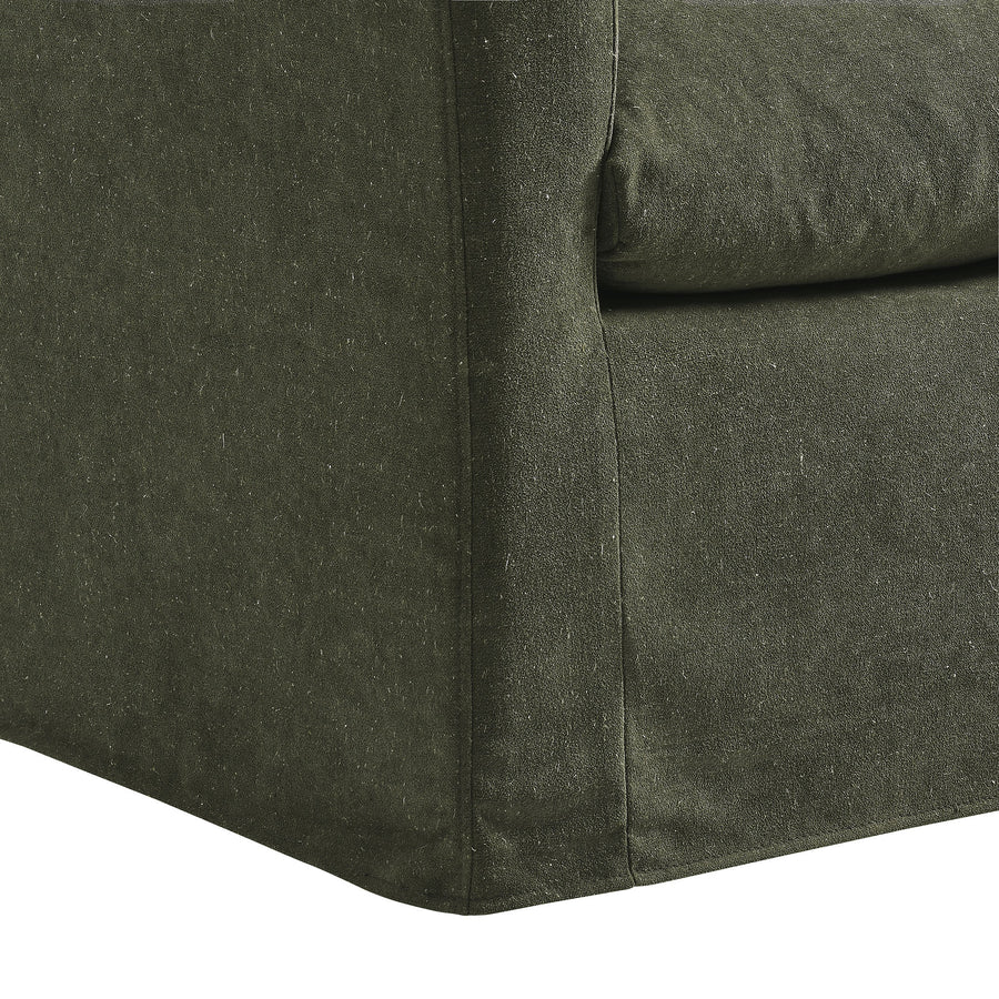 Malbec Linen Blend Slipcovered Armchair in Sage