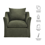 Malbec Linen Blend Slipcovered Armchair in Sage