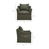 Malbec Linen Blend Slipcovered Armchair in Sage